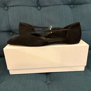 Toteme Black Suede T-Strap Flats